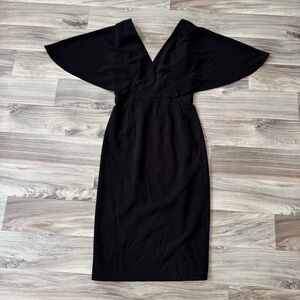 Dress the Population Louisa Flutter Sleeve Midi Dress Size Small